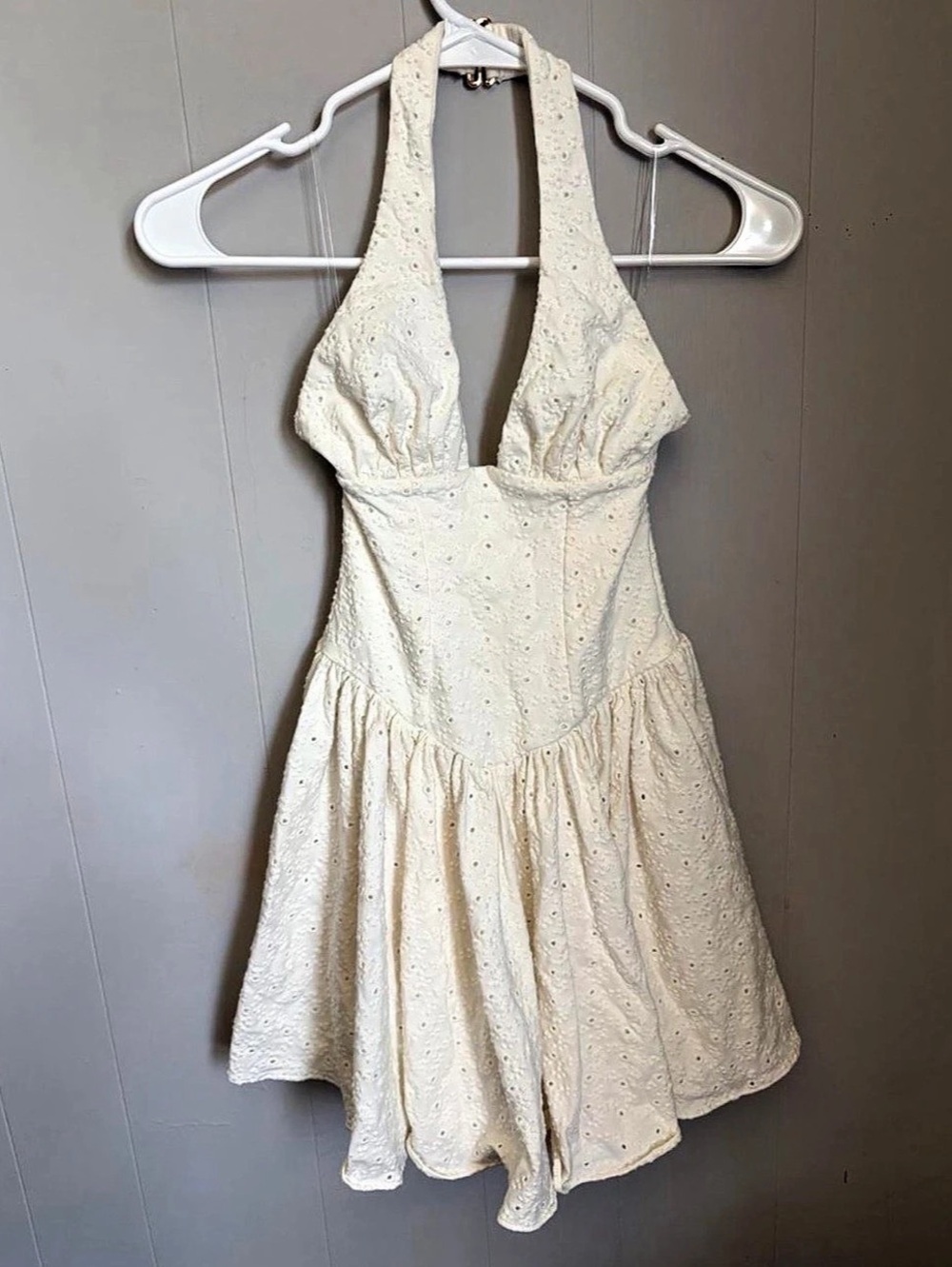 Oh Polly Mini Halter Dress in White Size XS Like New